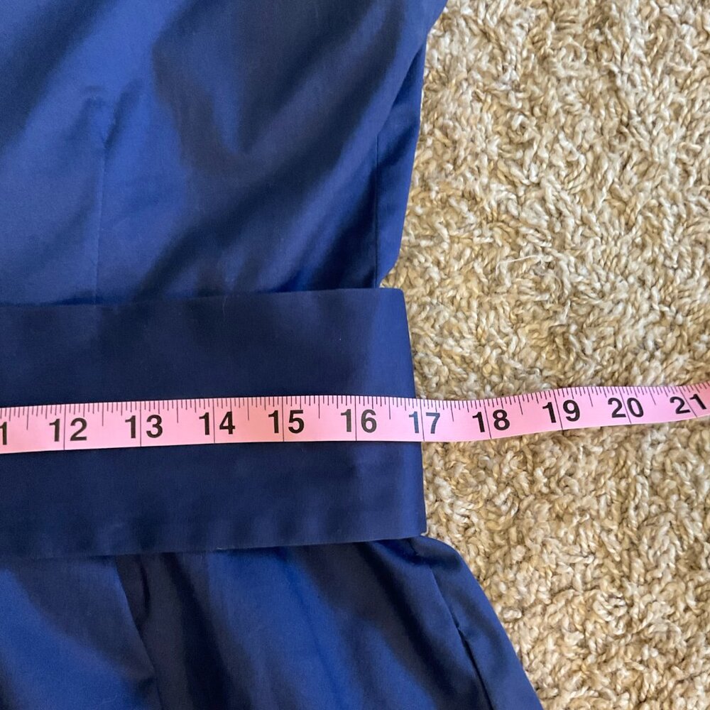Kate Spade ♠️ Sawyer Sleeveless V-Neck Pleated Fit & Flare Dress, Blue, Size 12 - Picture 9 of 11